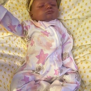 Biracial newly painted newborn girl /coa available weighted 4 lbs 18 inch